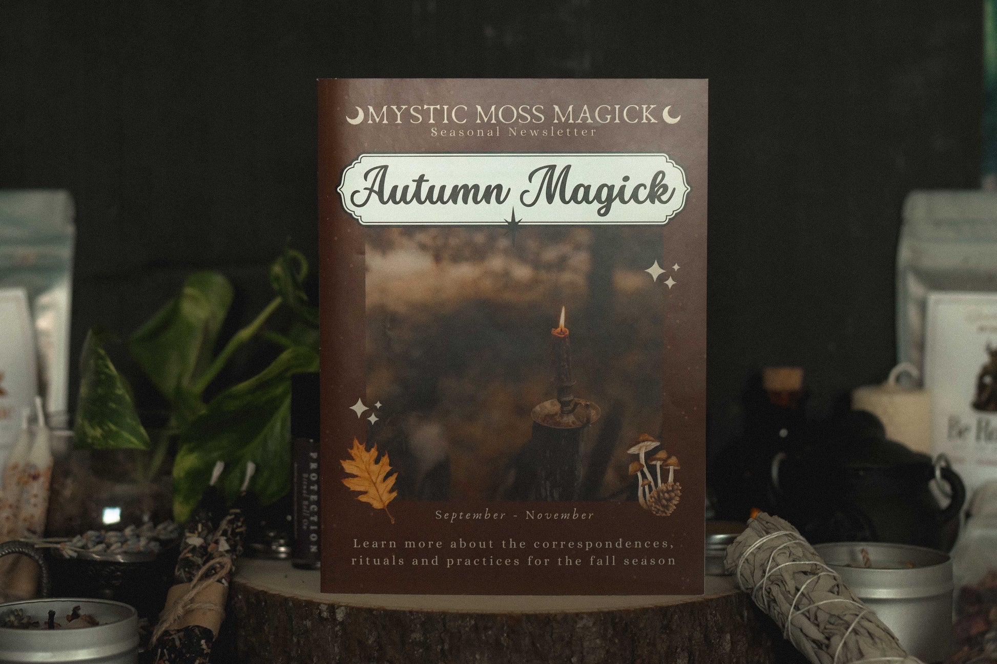 Autumn Magick Magazine with seasonal rituals, harvest spells, and fall witchcraft practices.