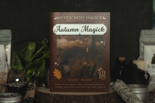 Autumn Magick Magazine with seasonal rituals, harvest spells, and fall witchcraft practices.